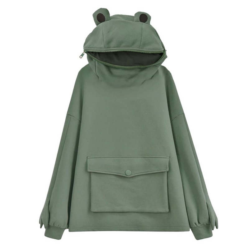 frog moletom com capuz zip up