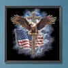 Diamond Painting-5D Full Round Drill American Eagle Cross