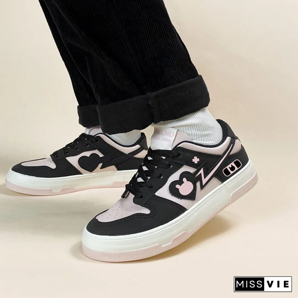 Love Heart Bunny Platform Round Toe Sneakers