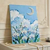 Blumen-Mond-DIY-Perlen-Mal-Kits mit Rahmen 30x40 cm Perlengem&auml;lde Bildkunst Basteln f&uuml;r Erwachsene Anf&auml;nger Geschenk Hausdekoration an der Wand