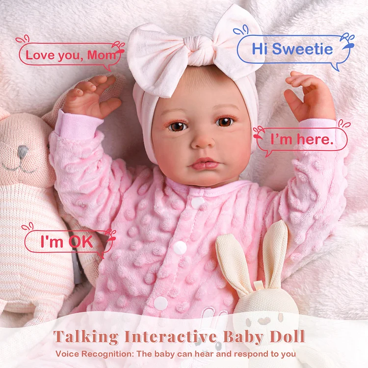 Babeside Quiet Reborn Baby Carina 20" Little Infant Girl Best Gift for Kids with Heartbeat Coos and Breath