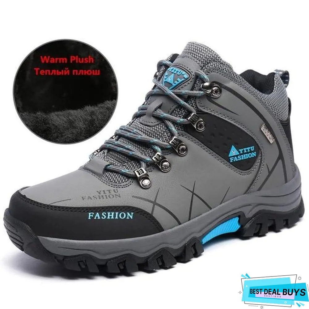 Men Winter Snow Boots Super Warm Men's Boots Waterproof Sneakers Outdoor Male Hiking Boots Work Shoes