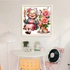 Happy Old Lady On Swing-11CT Stamped Cross Stitch 45*45cm/17.72*17.72in