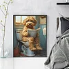 (US Only)Full Embroidery cotton Thread 11CT Printed Dog Cross Stitch Kit 40x50cm