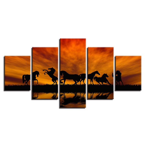 

5pcs Horse - Multi-picture Square Drill Diamond Painting - 95*45CM (Big Size), 501 Original