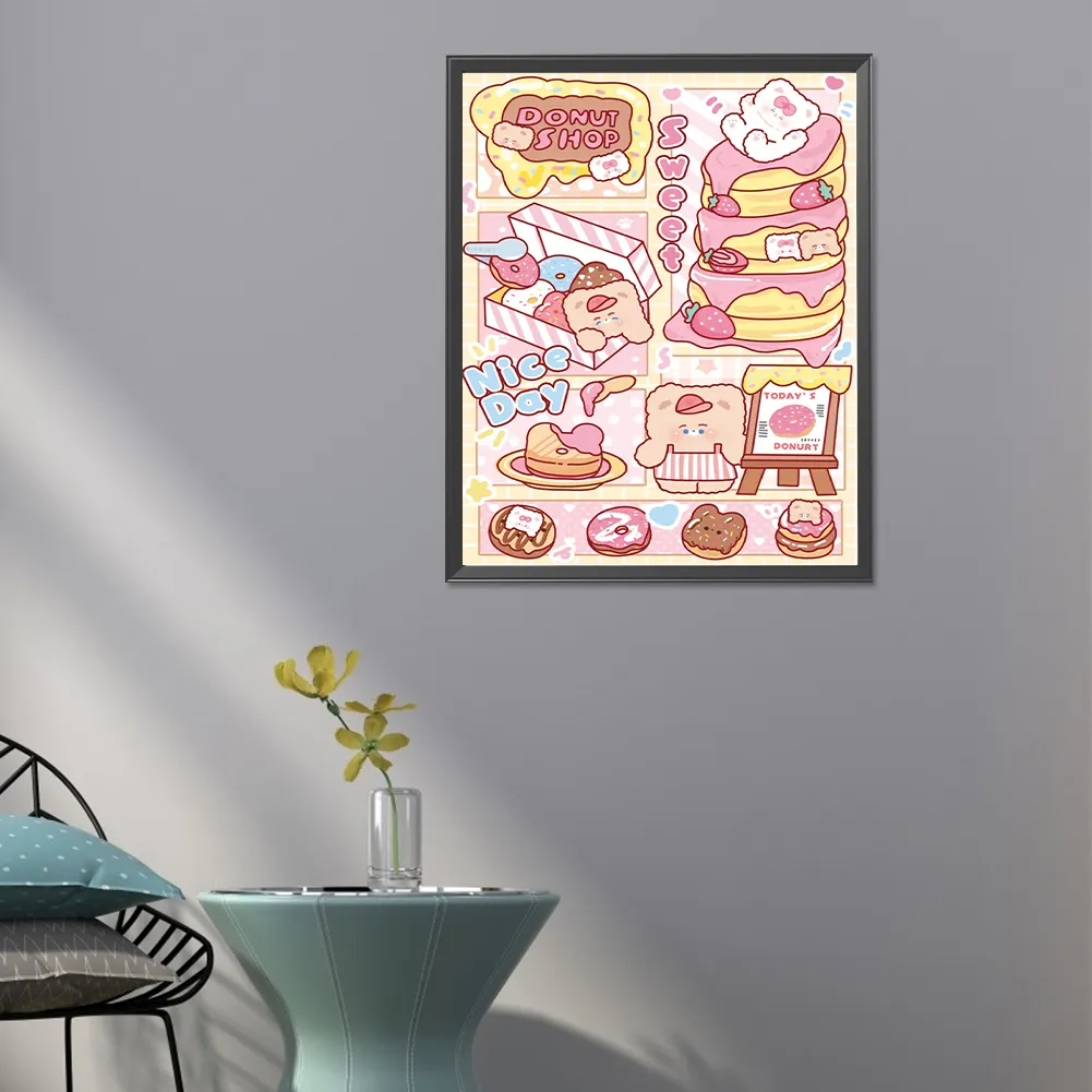 Full Round Diamond Painting 40*50cm - Cute Cartoon Bear Dessert Time