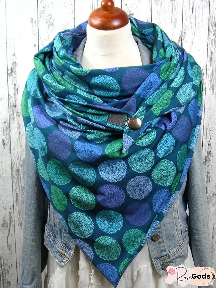 Blue Polka Dots Casual Printed Scarves