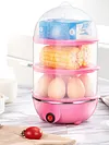 110V/220V Electric Egg Boiler 3-Layer Automatic Corn Steamer Rapid Heat Poacher