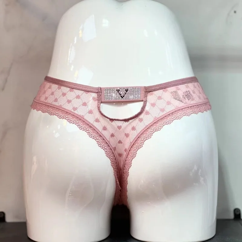 Athvotar Athvotar V Drowsing Hollow Lady T-Shirt T-Shirt Lace Trousers Love Lace Cotton Crotch Large-Size Thong Trousers Low-Rise Trousers