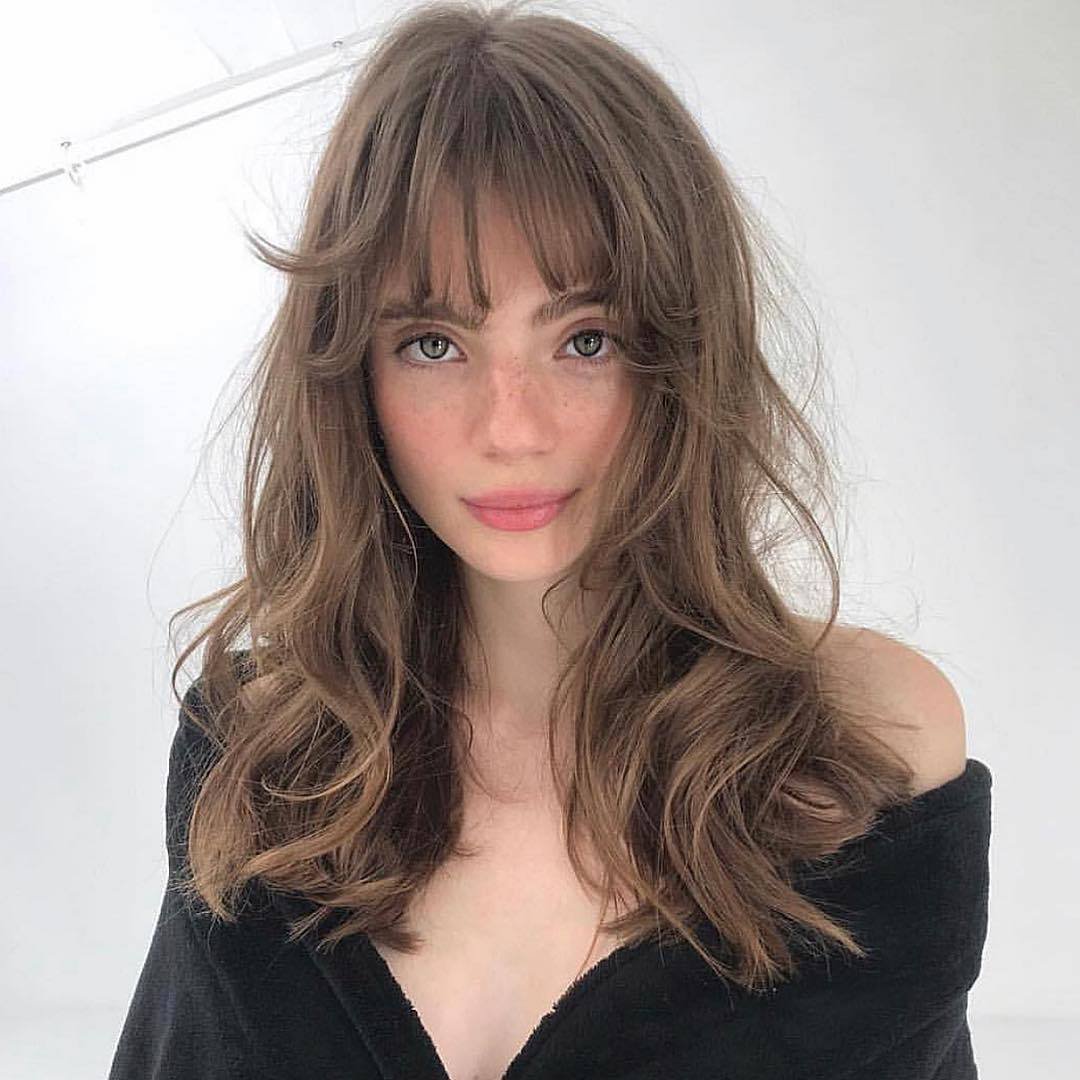 Beauty Bangs Brown Wave Wig-elleschic