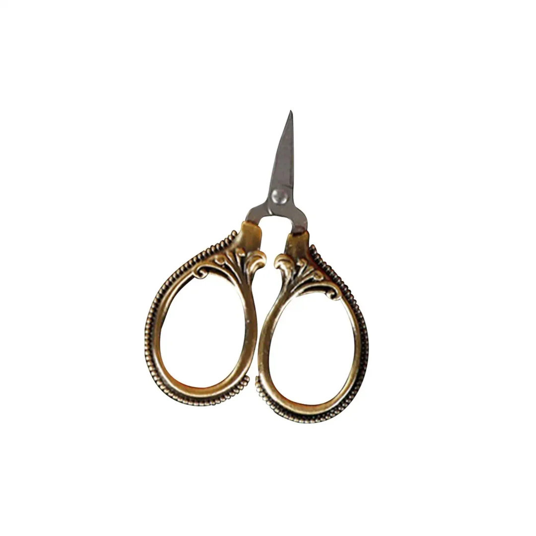 Oocharger Mini Retro Pocket Scissors Antique Thread Cutter Vintage Embroidery Cross Stitch Sewing Stainless Steel