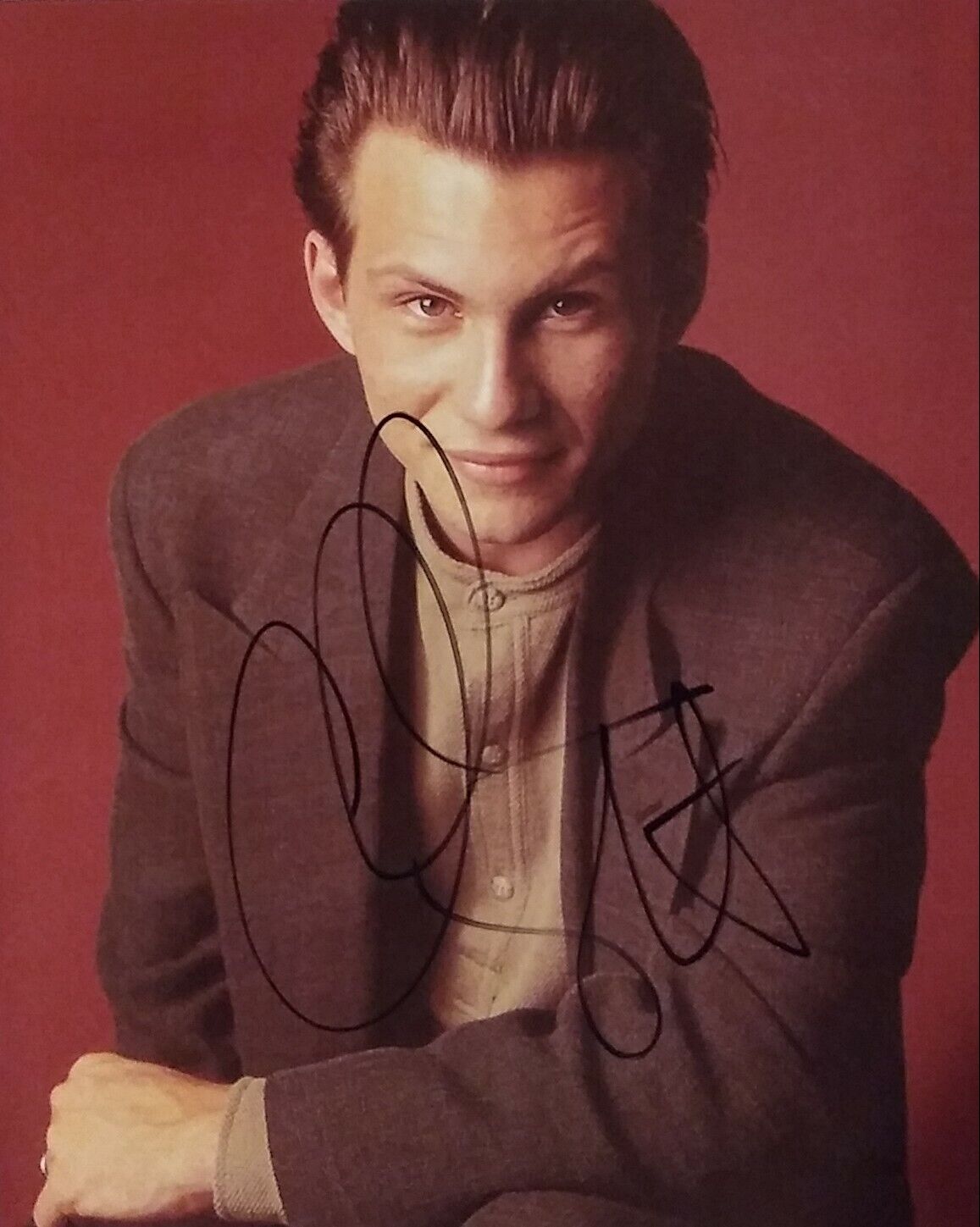 Christian Slater signed 8 x 10