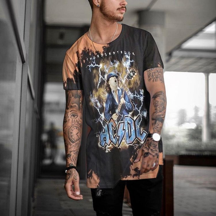 ACDC T Shirt Tie Dye Tee Mens