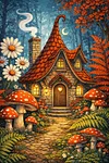 Luxury AB Velvet Diamond Painting Kit - Mushroom house