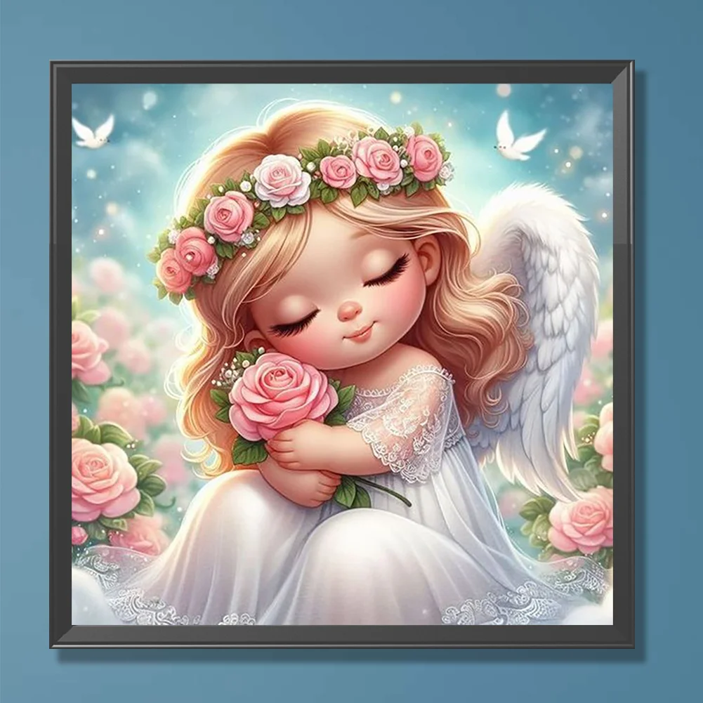 Full Round Diamond Painting 30*30cm - Angel Girl