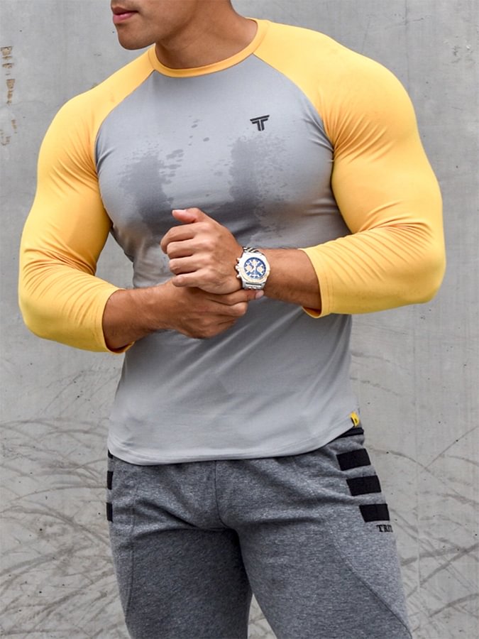 🔥Clearance Sale🔥Men's Sports Colorblock Tees In Yellow