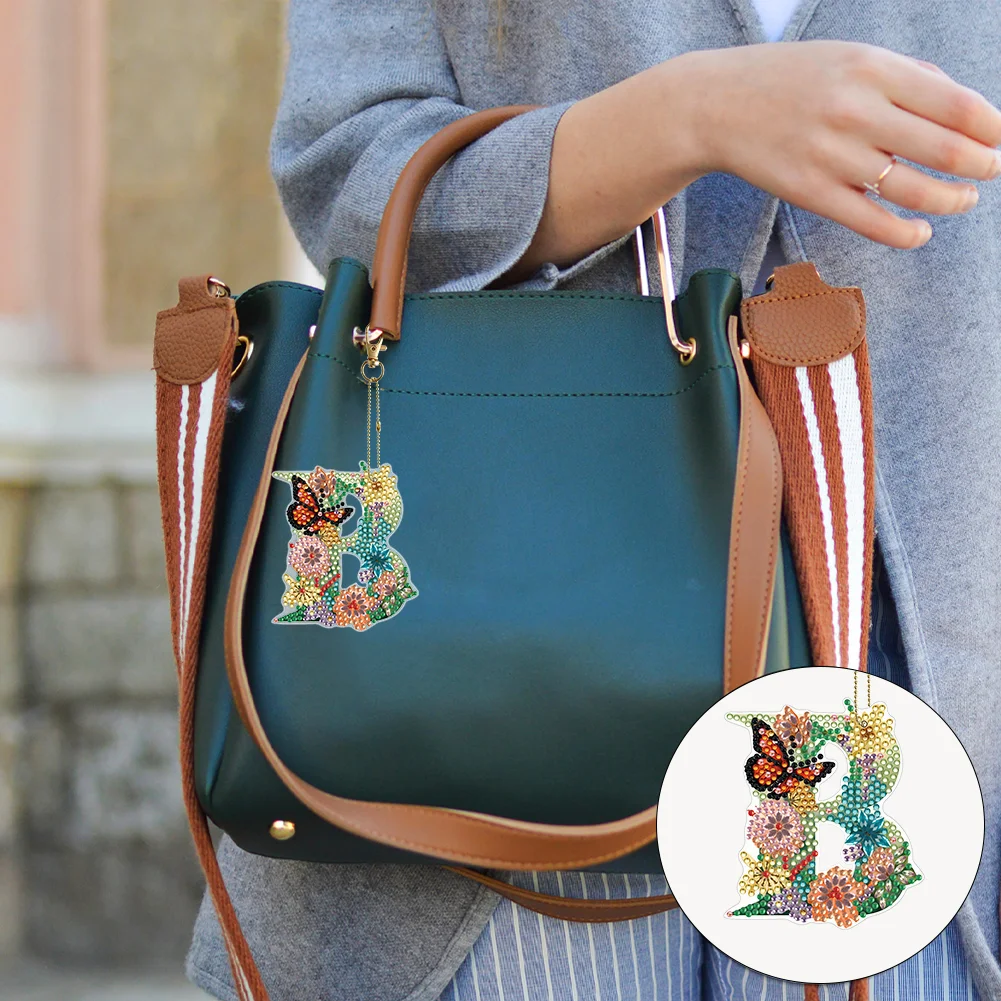 DIY Diamond Art Key Rings Special Shaped Keychain Supplies Lettter Gift for Kids