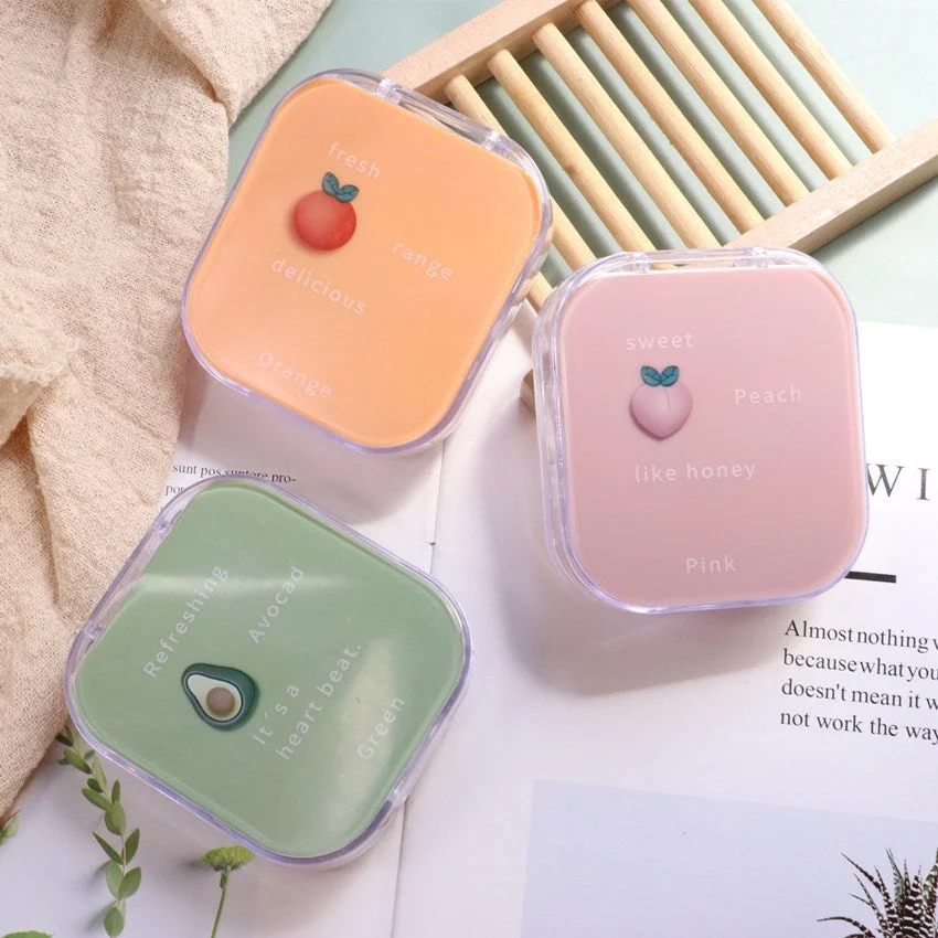 1PC Fruit Style Soak Storage Contact Lens Case Box Holder Container Cute Travel Contact Lenses Case Kit Box Women Gift