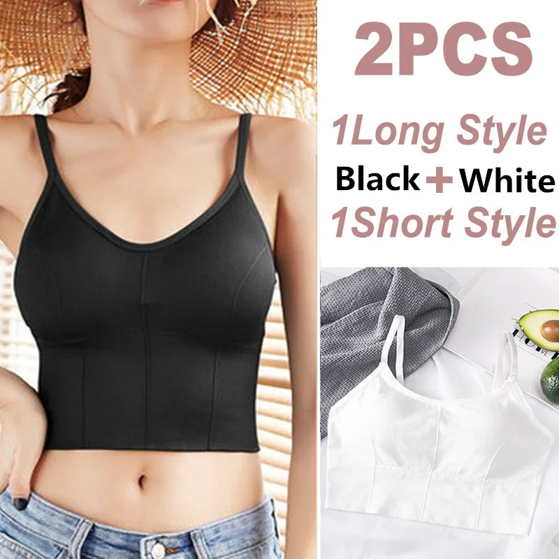 Long Style Women Tank Crop Top Sexy Underwear Female Crop Tops Lingerie Intimates With Padded Camisole Femme Push Up Bralette
