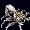 3D Metal Jigsaw Spider Model with Light, Steampunk DIY Assembly Mechanical Spider King Metal Jigsaw Puzzle for Adults to Build, Desktop Gift for Teens and Adults