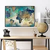 (US Only)Map Abstract Oil Paint By Numbers Kit Canvas Drawing DIY Color Pictures 80x40cm