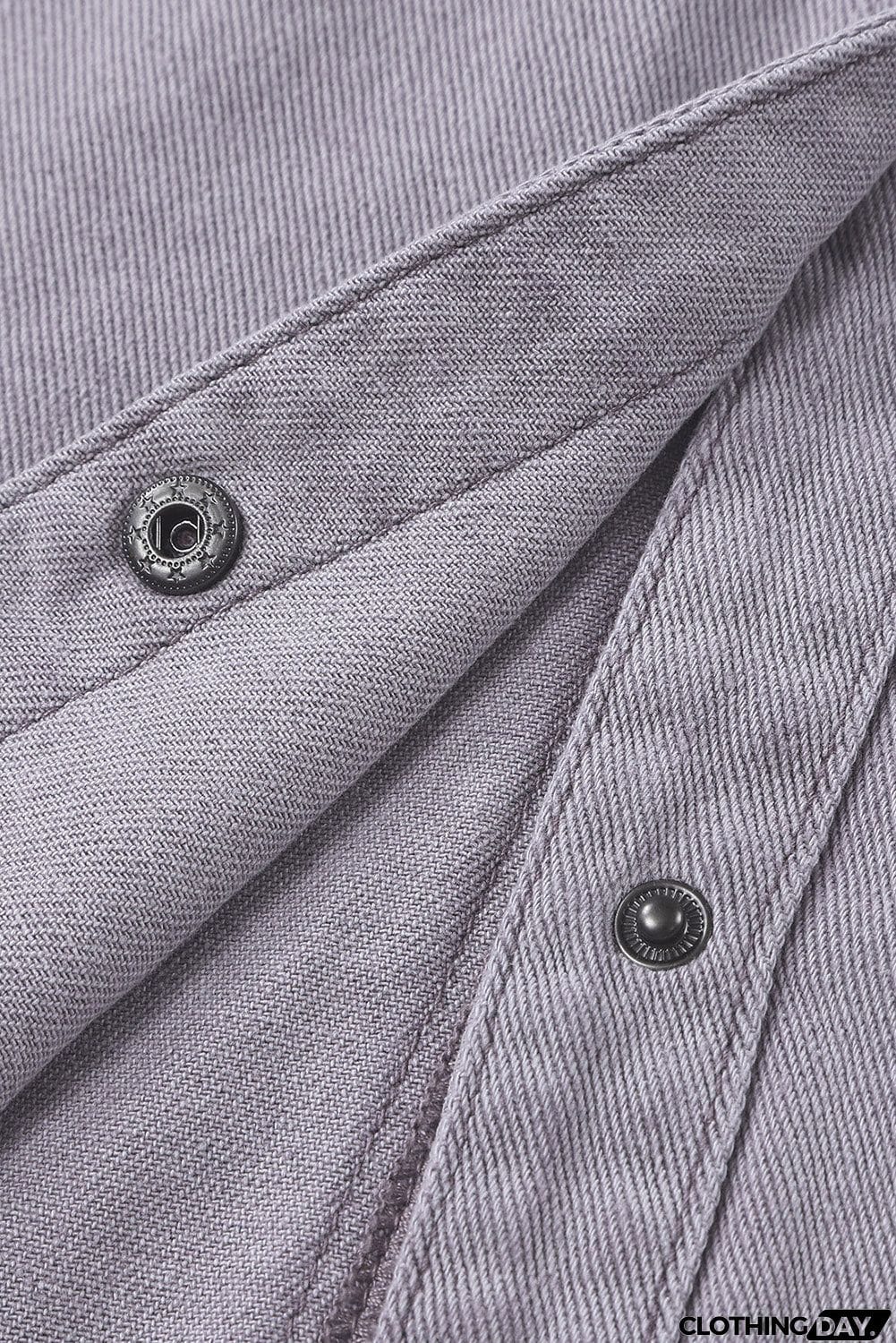 Distressed Flap Pockets Frayed Hemline Denim Jacket