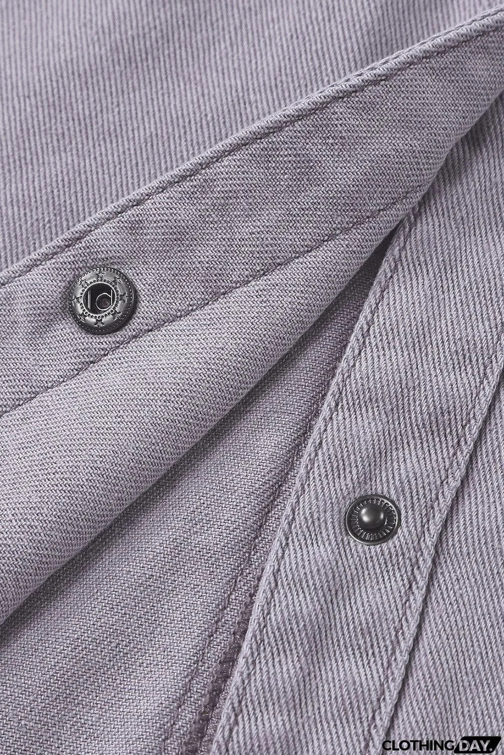 Distressed Flap Pockets Frayed Hemline Denim Jacket