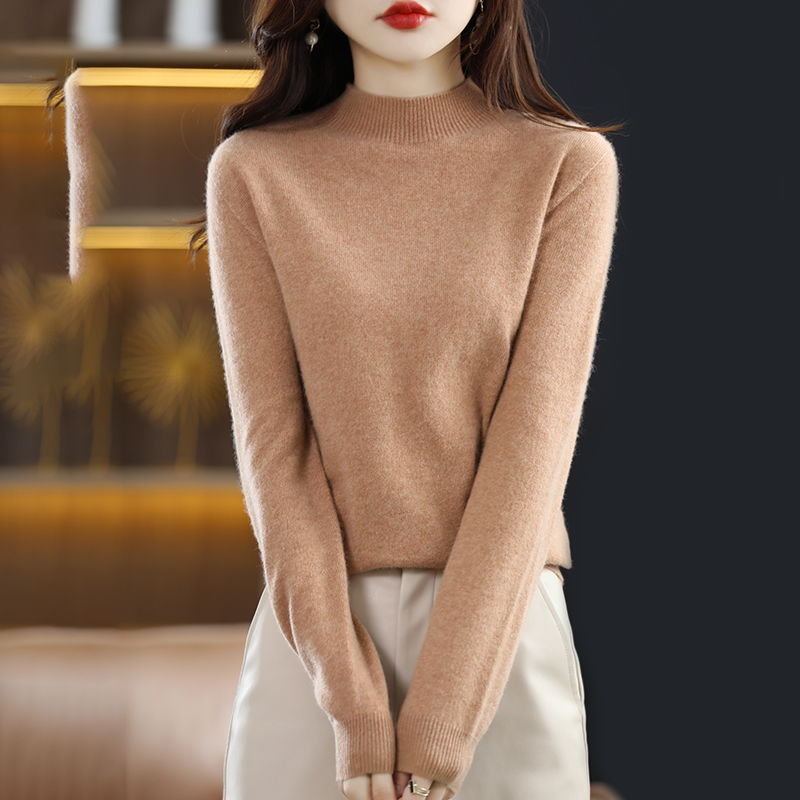 Cashmere Sweater Half Turtleneck Pullover Autumn /Winter Cashmere Sweater Women Casual Knitted Tops Female | Launchpadint