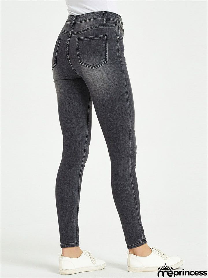 Youth Campus Style Slim Fit Fashion Stretchy Summer Denim Jeans for Women