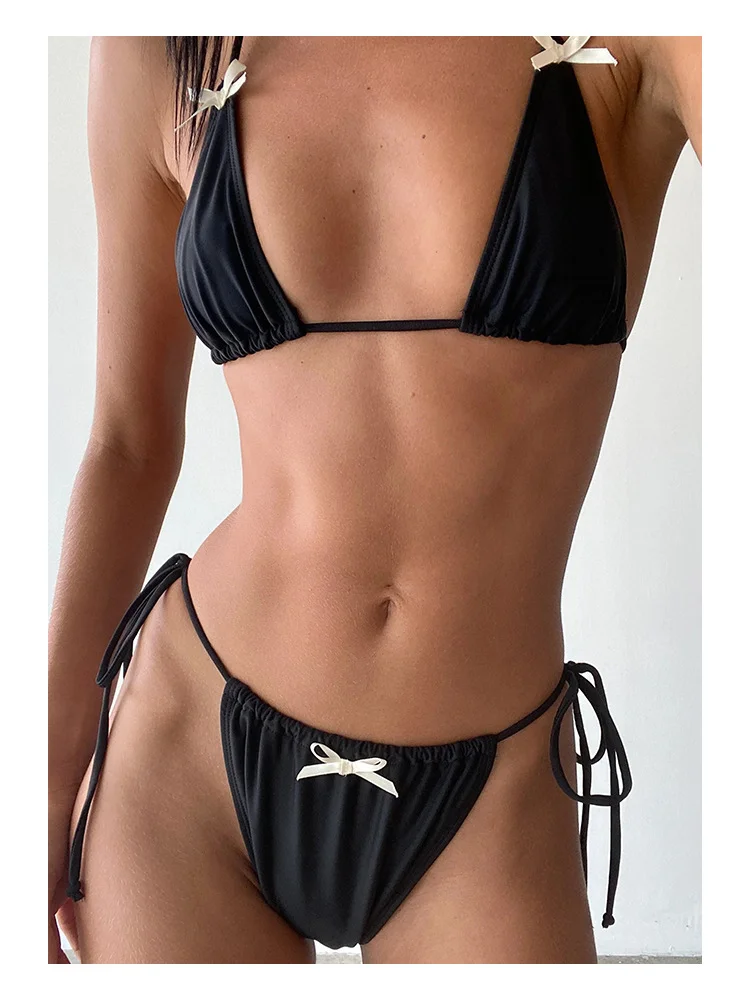 Uveng Uveng New Summer Sexy Bikini Swimsuit Bow Tie Tie Biniki Swimsuit Woman