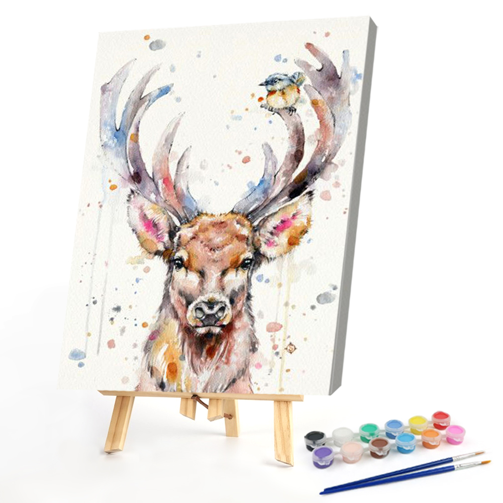 

40*50CM - Paint By Numbers - Color Flower Deer, 501 Original