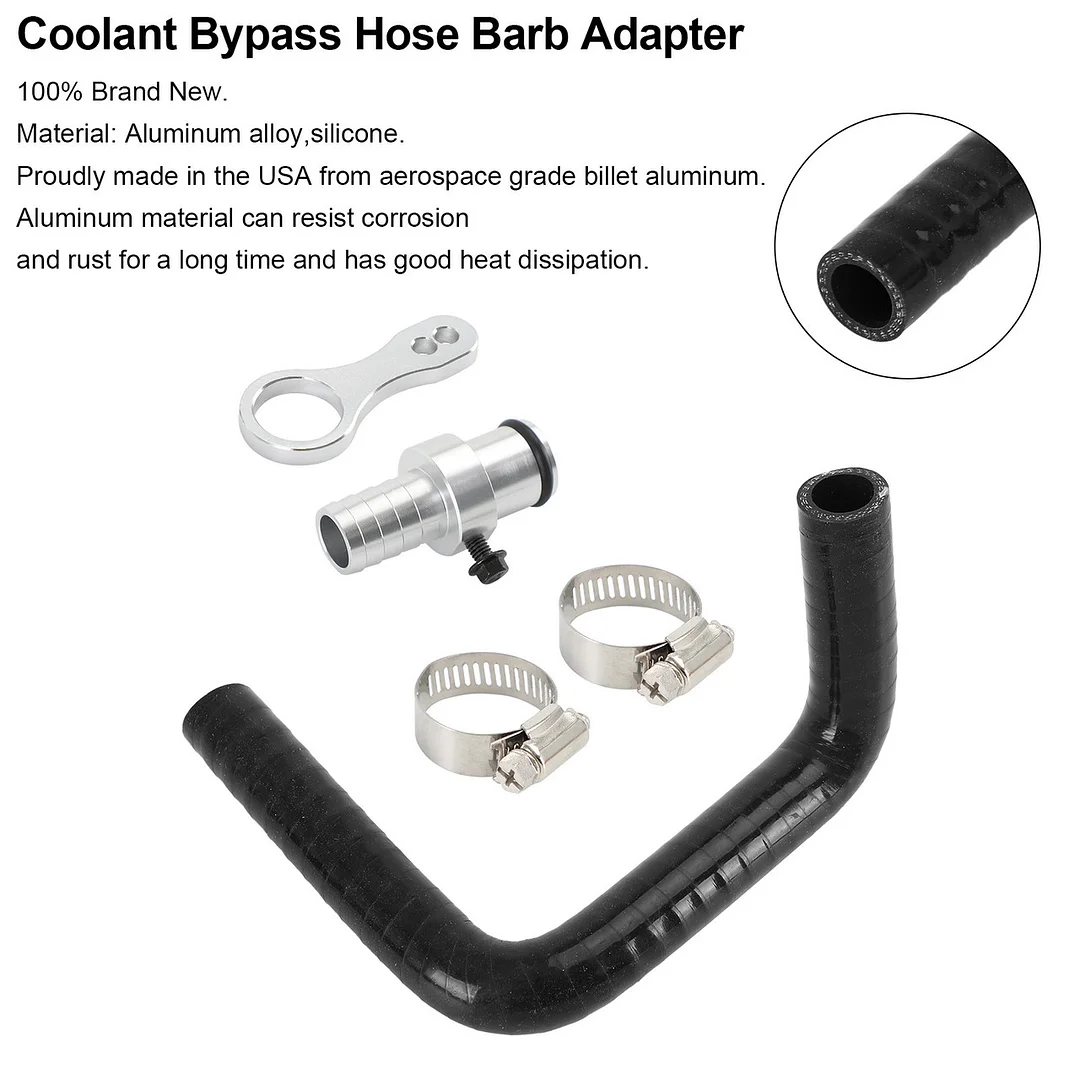 Coolant Bypass Hose Barb Adapter Fit for Dodge Ram 6.7L Cummins Diesel Engines 2009-2019