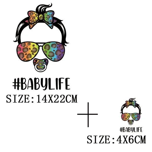 Mom&Baby Thermal Sticker On T-shirt DIY Washable Patch On Clothes Fashion Design Iron On Transfer For Hoodies Bag Decor Applique