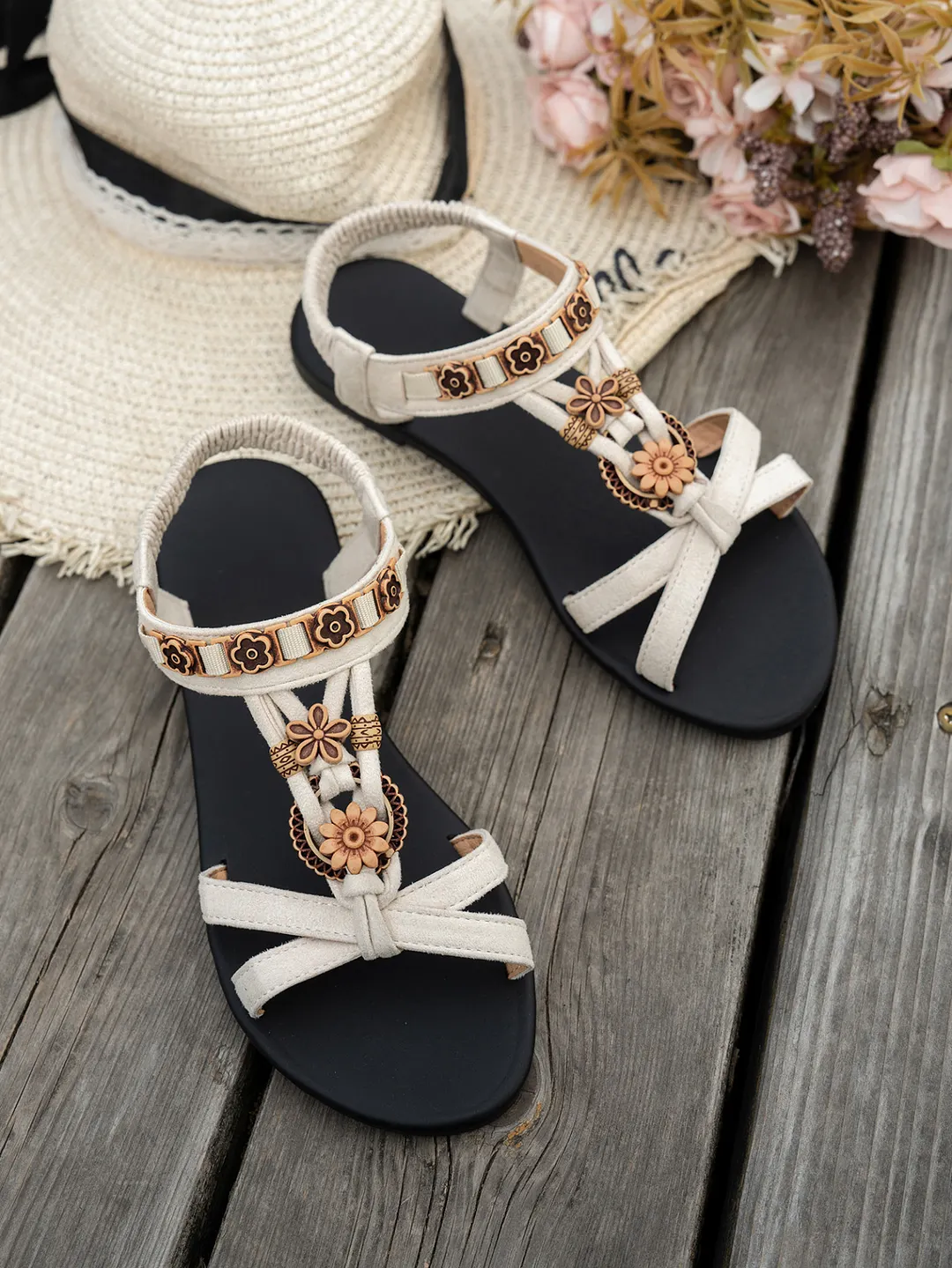 Breakj Breakj Large-Size Sandals Women 2025 Summer New Bohemian Women's Casual Tight Sandals With Beach Sandals