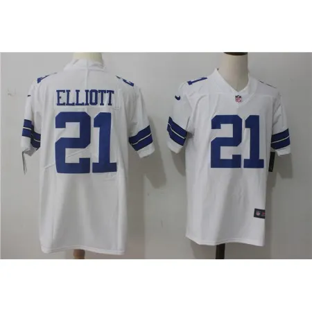 Men's  Dallas Cowboys #21 Ezekiel Elliott White Stitched NFL Vapor Untouchable Limited Jersey