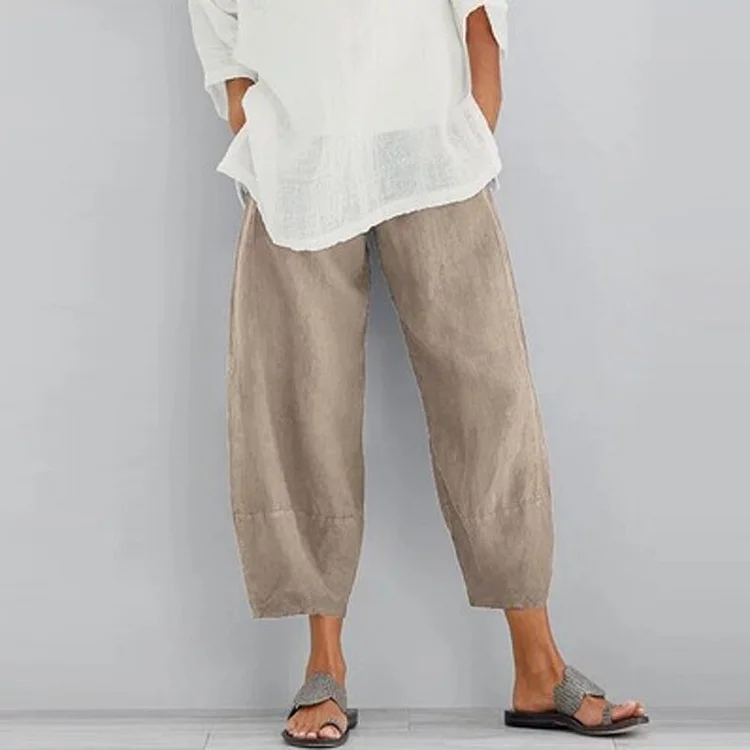 Dubeyi Printed Harem Pants Women Trousers Casual Elastic Waist Cotton Linen Wide Leg Pants Loose Pantalon Summer Plus Size Pant