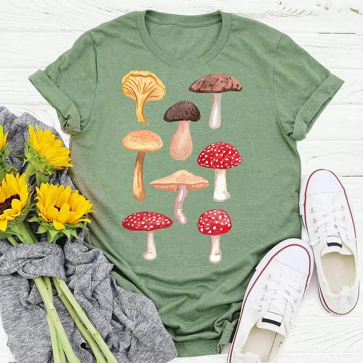 ANB - Group of mushrooms village life Retro Tee -05219