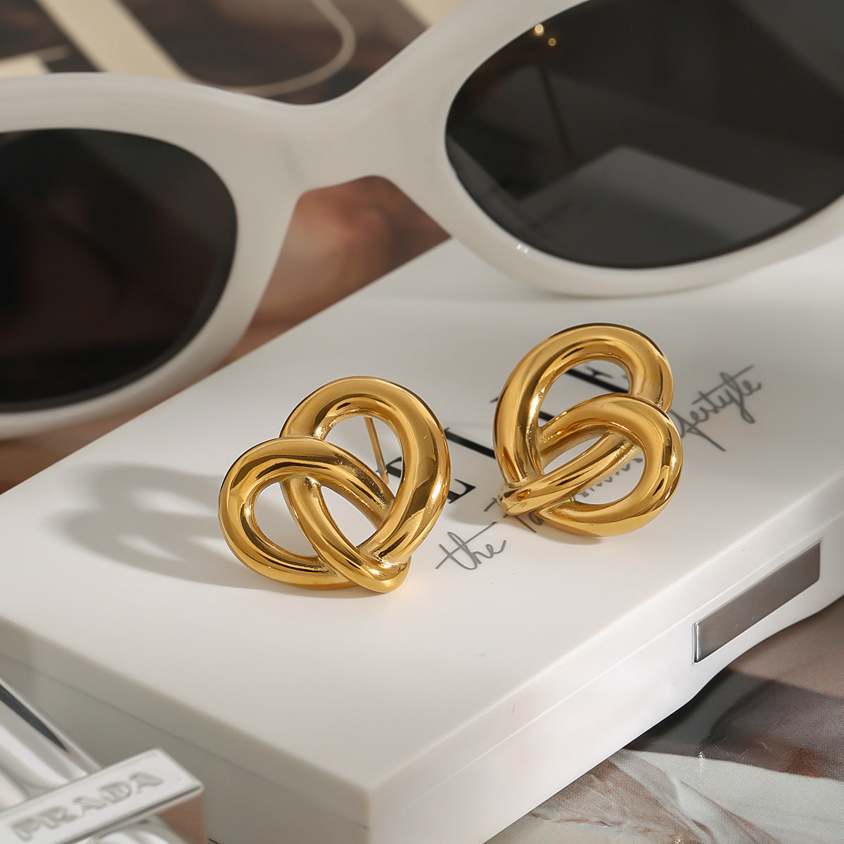 Jie Ding Titanium Steel Heart Earrings Stainless Steel Earrings