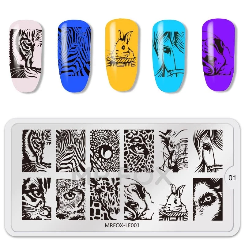 Animal Pattern Nail Art Stamping Plates Stamping Nail Image Templates Manicure Nail Stamps 1Pcs 6.5*12.5CM