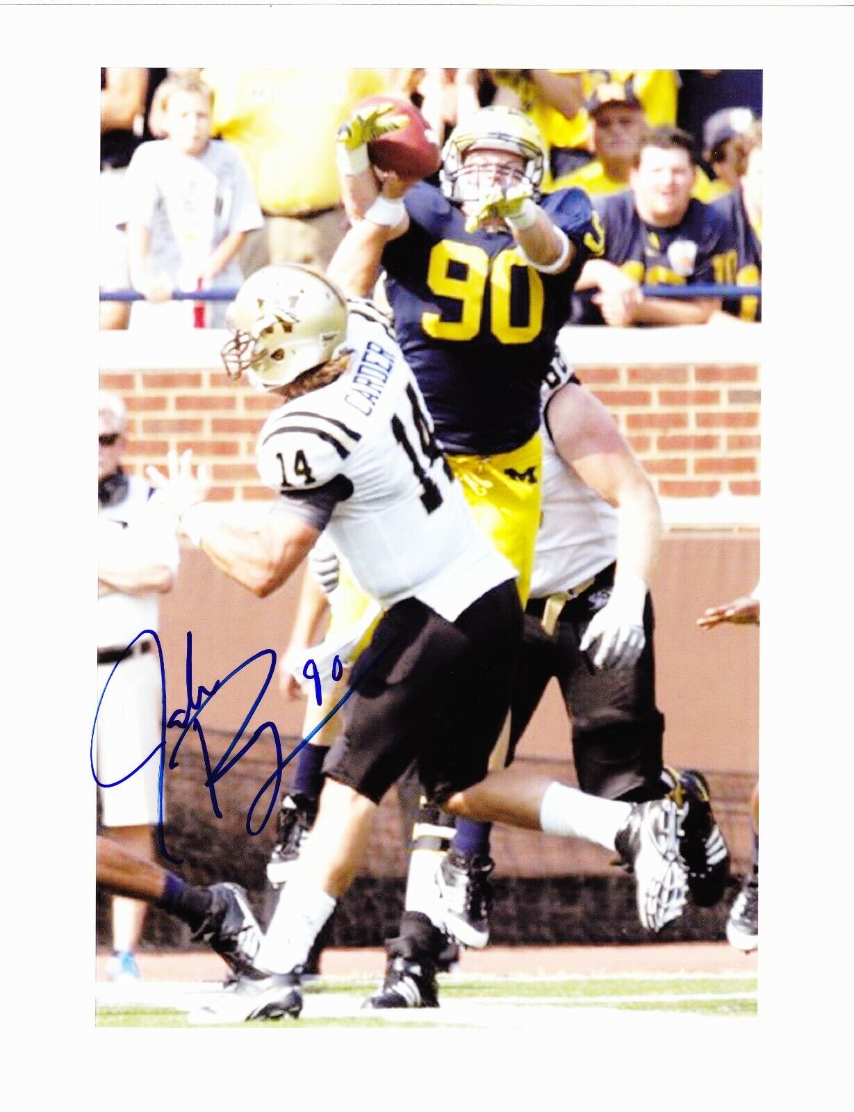 Jake Ryan signed 8x10 Michigan Wolverines color Photo Poster painting