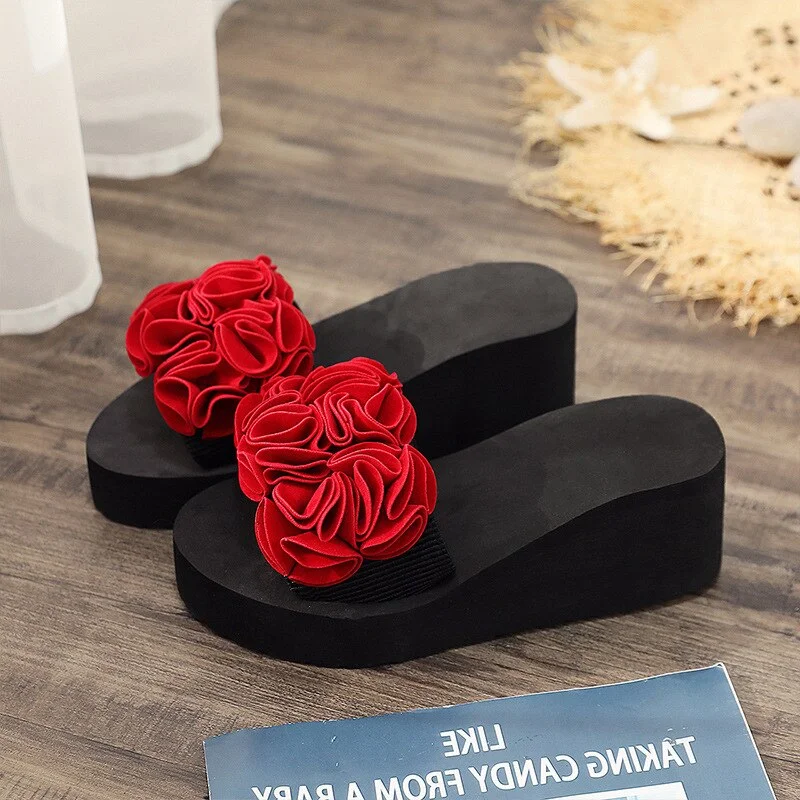 2021  Women Bow Summer Sandals Slipper Indoor Outdoor Flip-flops Beach Shoes New Fashion Female Casual flower Slipper gift