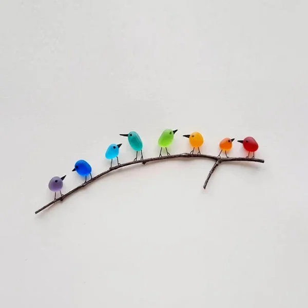 Sea Glass Birds Decor Coastal Love Notes