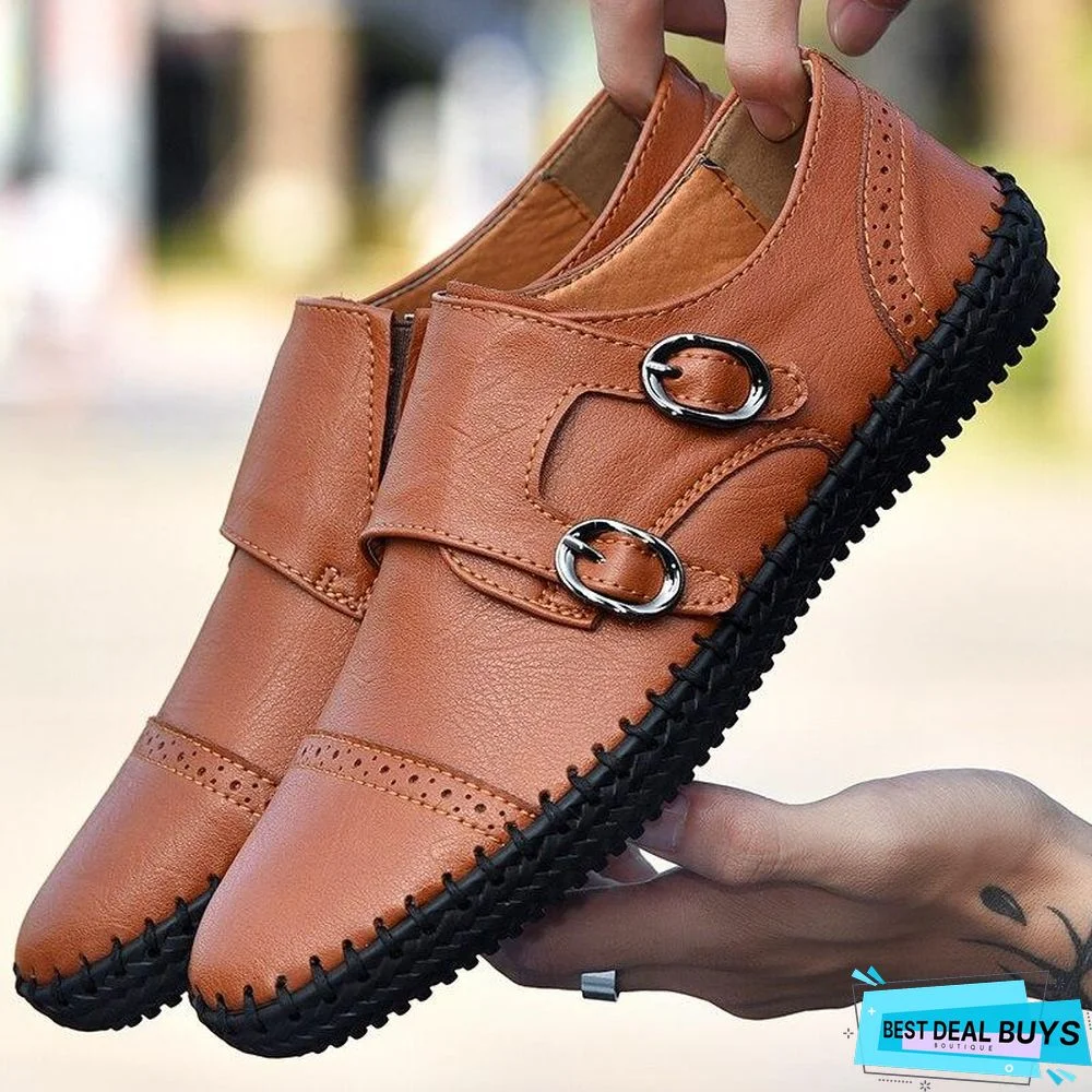 New Fashion Leather Men Shoes Casual Flat Men Shoes Breathable Loafers