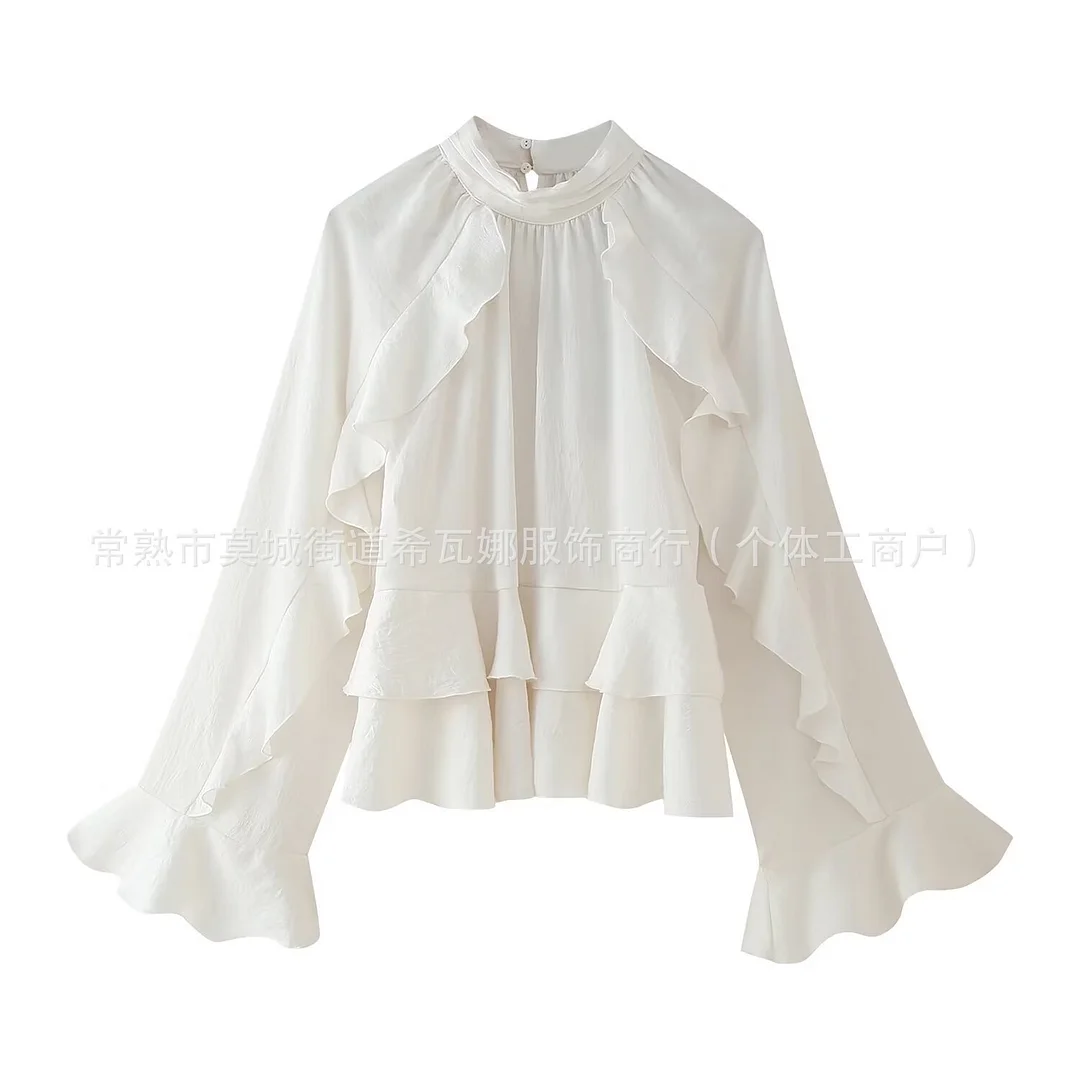 Nigikala Nigikala Women's Clothing Explosion Fashion Casual Cascaded Laminated Decorative Shirt 2234900712