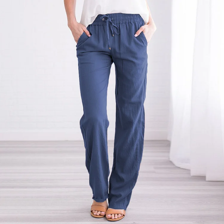 Solid Color Strap Loose Fashion Pants