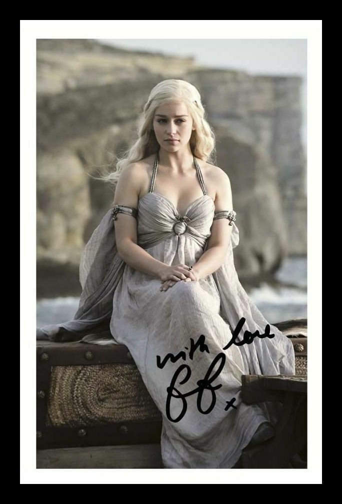 Emilia Clarke - Game Of Thrones Autograph Signed & Framed Photo Poster painting 5