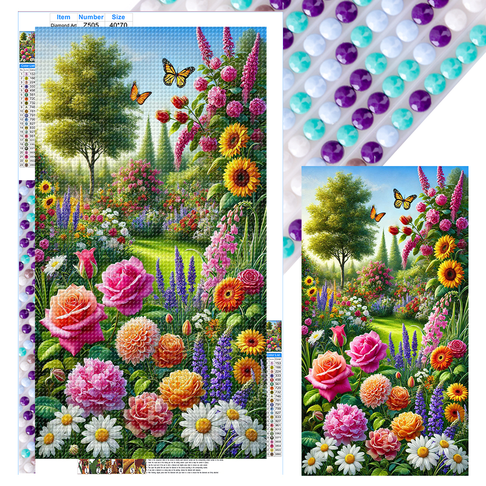 Flower Scenery 40*70cm(canvas) full round drill diamond painting
