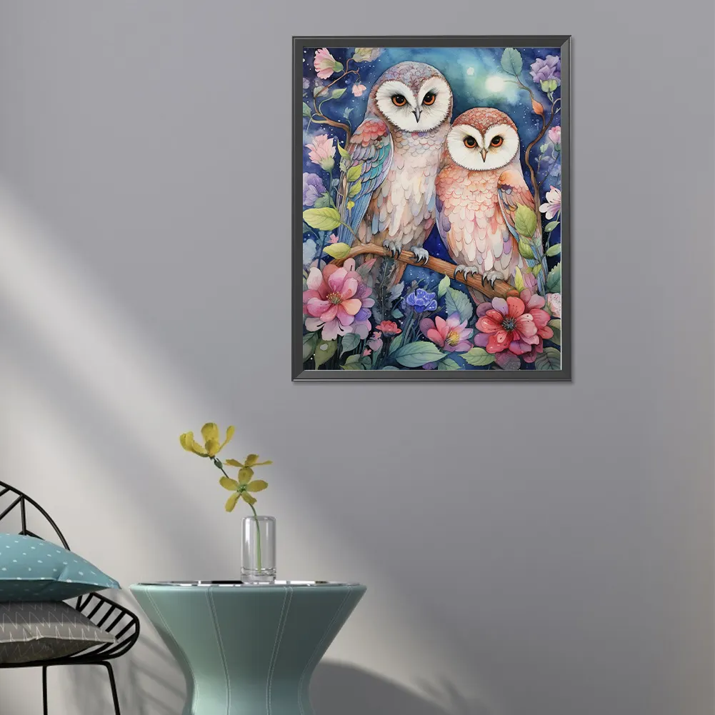 Full Round Diamond Painting 40*50cm - Forest Owl