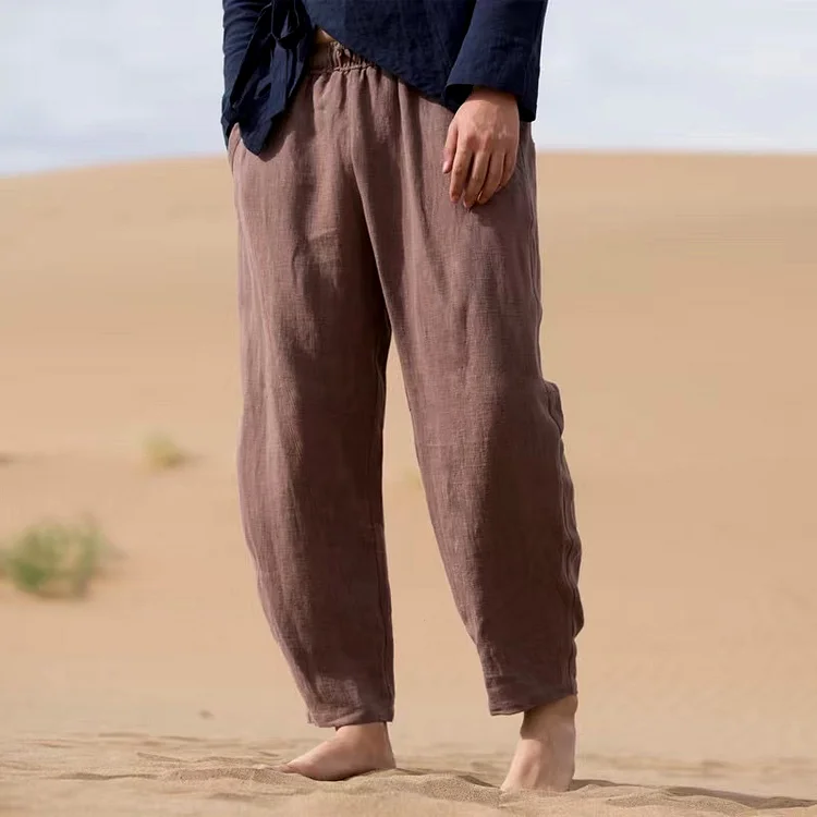 Simple And Comfortable Casual Men's Linen Trousers 36a6