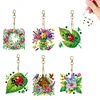 (US Only)6Pcs Double Sided Special Shape Garden Ladybug Diamond Painting Keychain